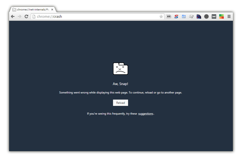 Chome Crash Screen