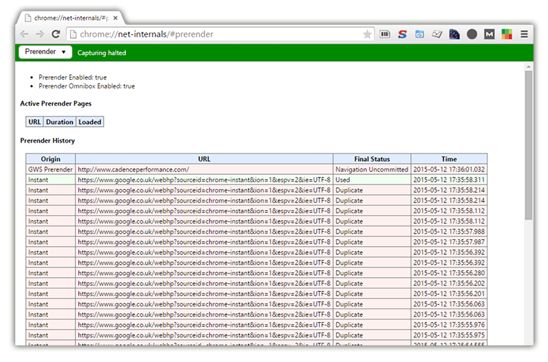 Chrome Prerender Internals