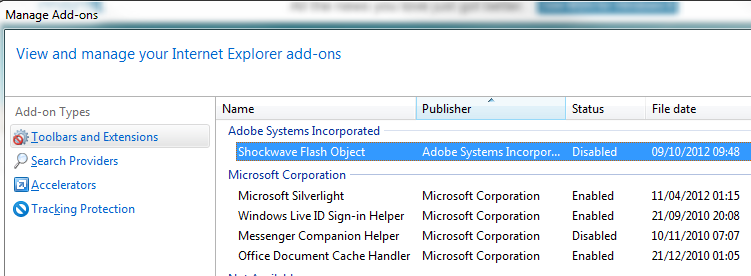 Internet Explorer Add-ons