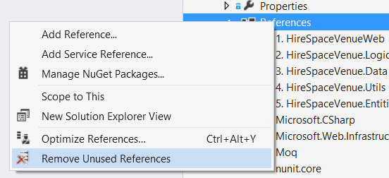 ReSharper remove unused references