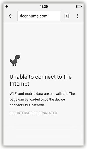 No internet connection - Service Workers