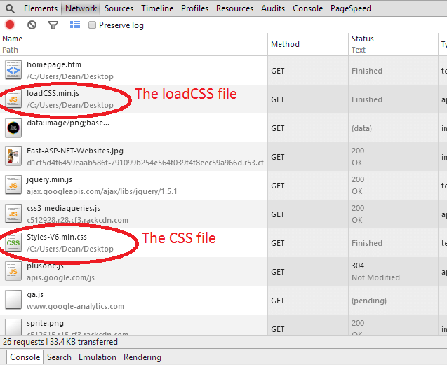 loadCSS Developer Tools Asynchronous CSS