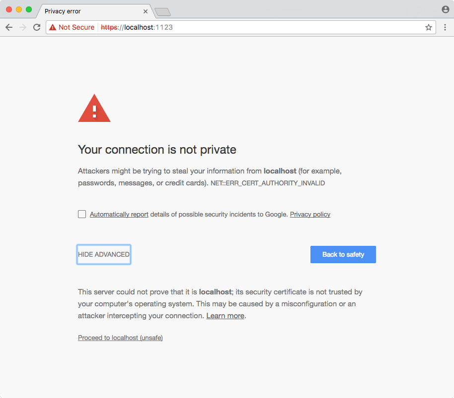 bypass https certificate error